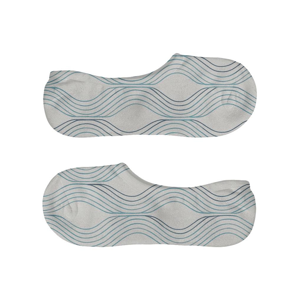 Quiet Wave Repeat designer printed no-show socks