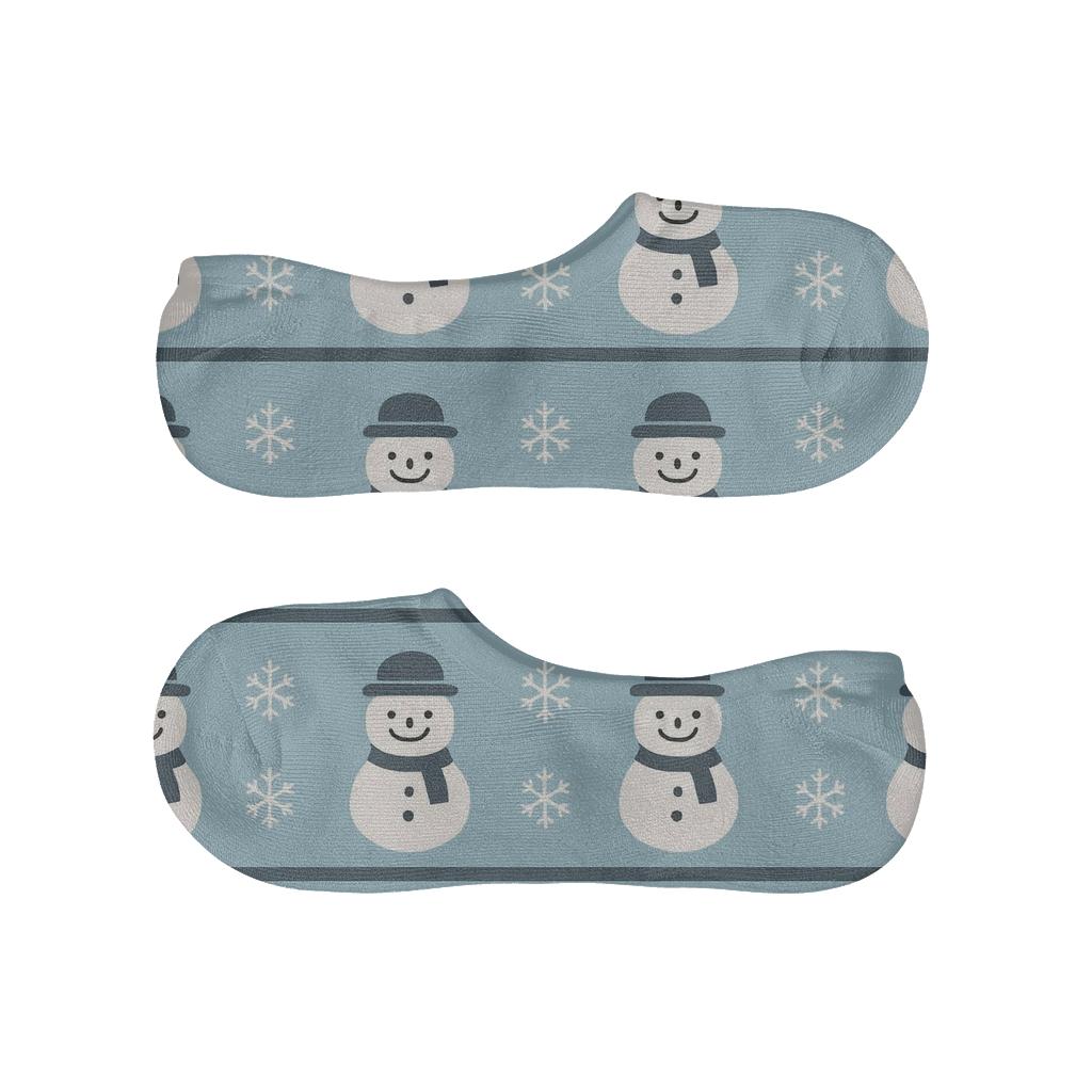 Snowman Stripe Holiday anti-slip no-show socks