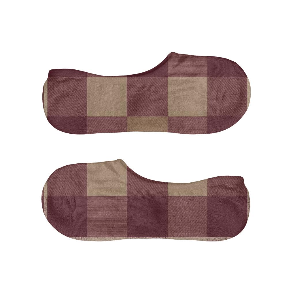 Large Block Check Spotlight With Tonal Gradient soft cotton no-show socks