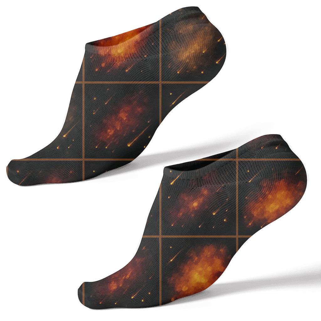 Ember Grid On Noir stylish athletic ankle socks