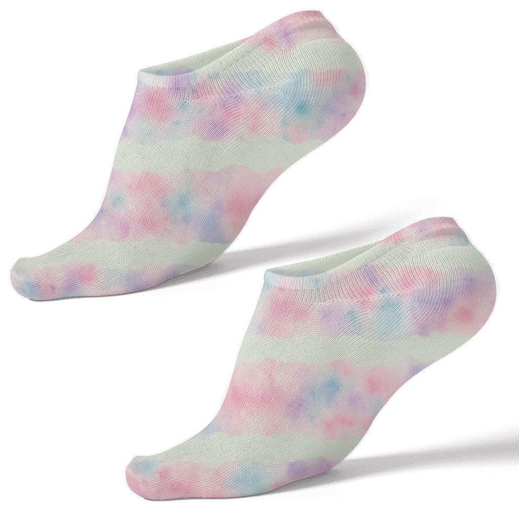 Pastel Scrunch Speckle Bands On Colored Background custom ankle socks
