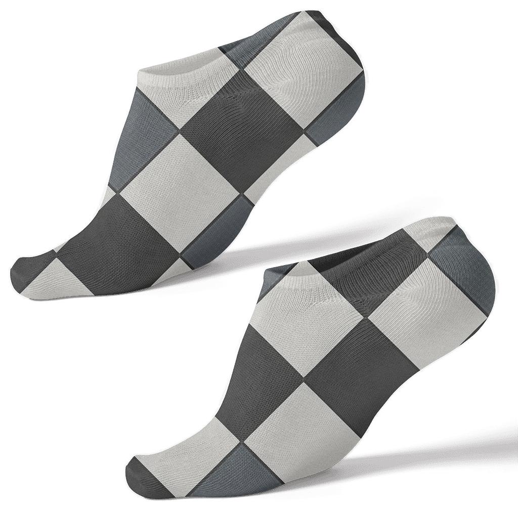 Diagonal Diamond Check With Chevron Scatter comfortable cotton ankle socks
