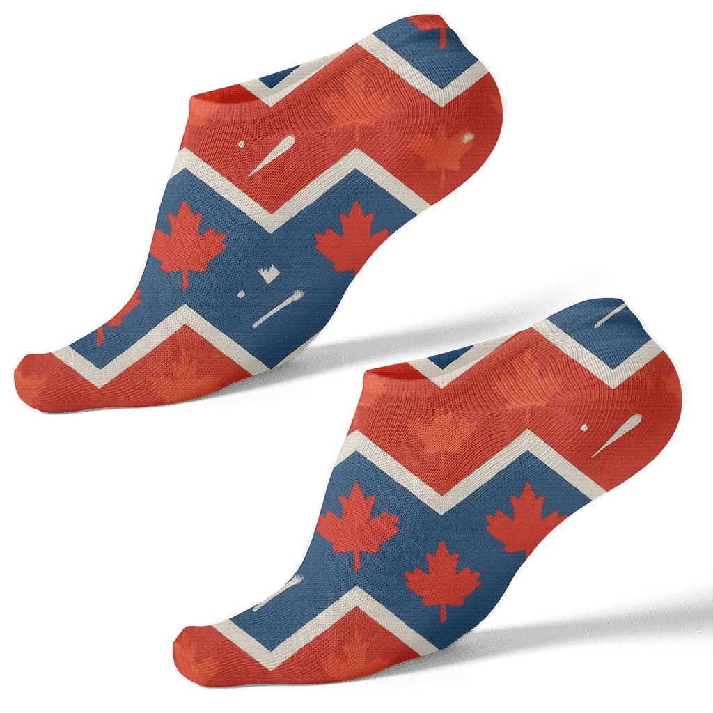 Maple Leaf Chevron With Blue Jays custom ankle socks
