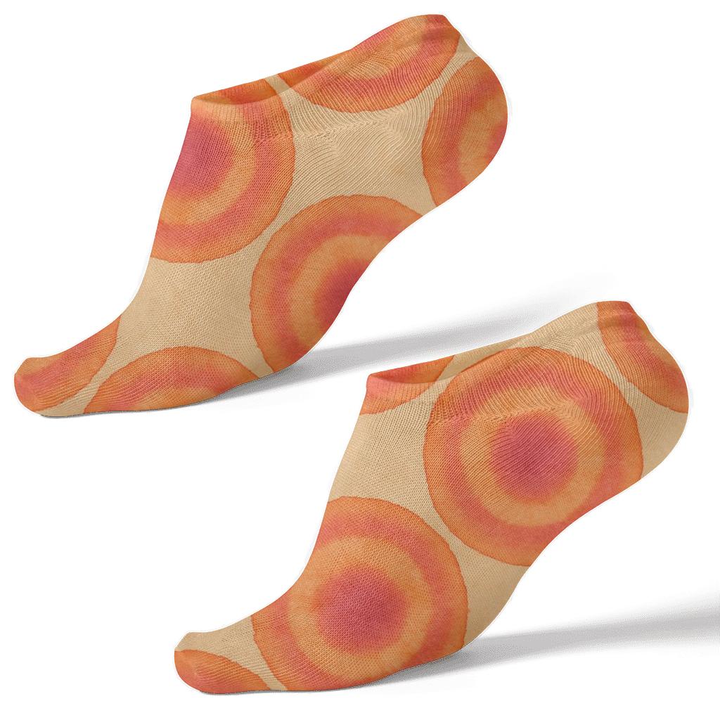 Ombre Ring Progression On Beige Background personalized ankle socks