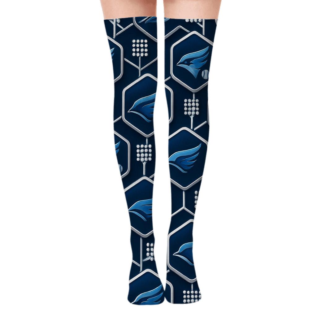 Stadium Light Lattice Blue Jays Edition soft everyday over-the-knee socks