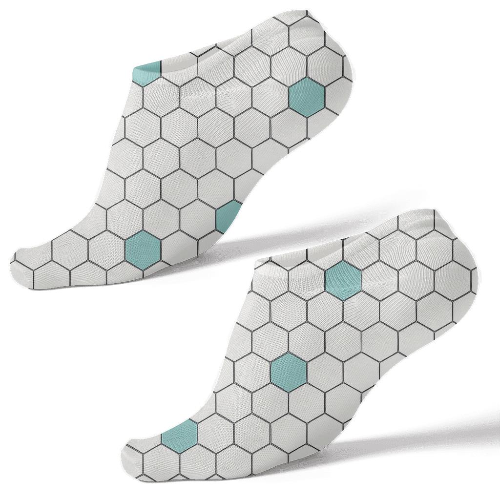 Micro Hex Scatter designer print ankle socks