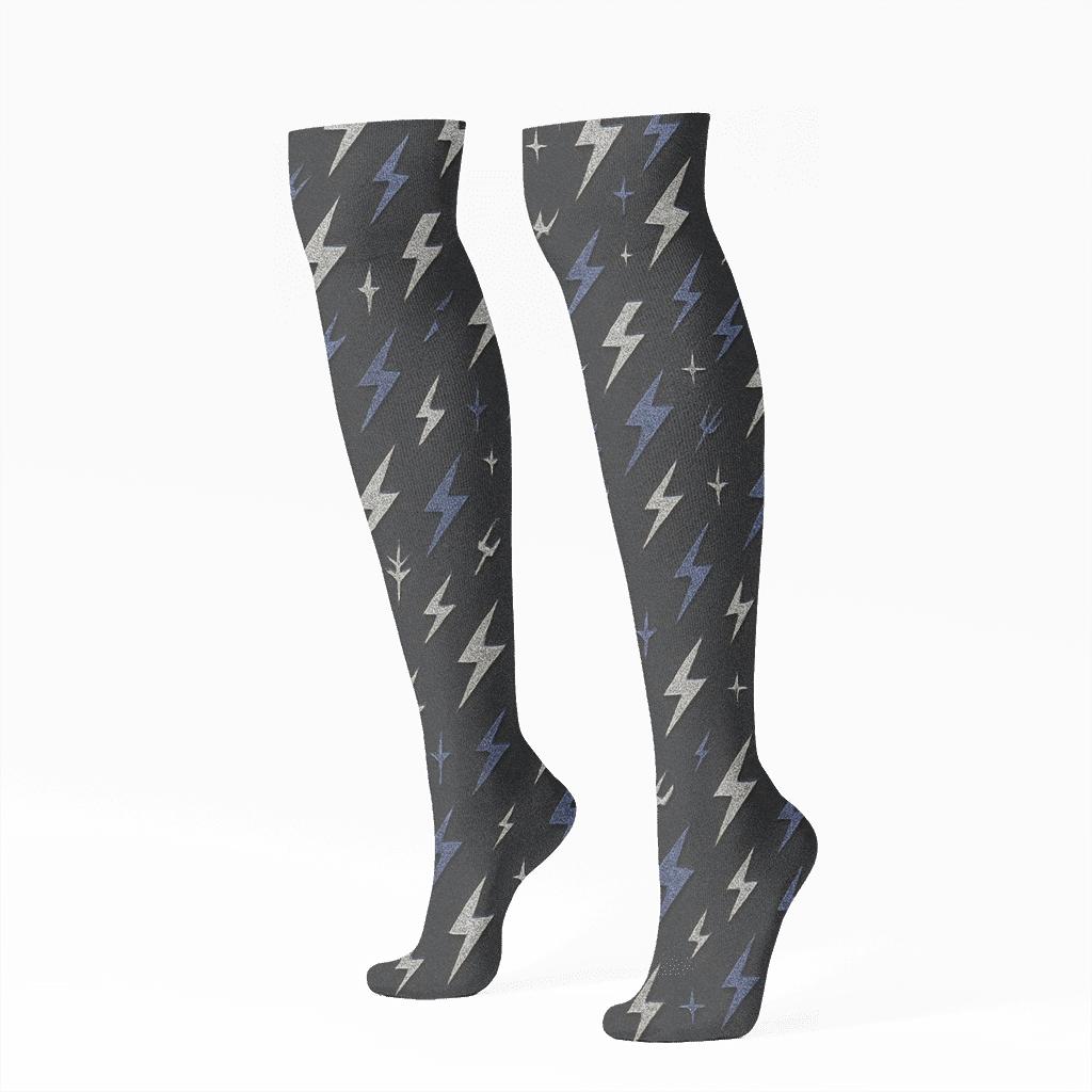 Scattered Micro Bolt Texture personalized knee-high socks