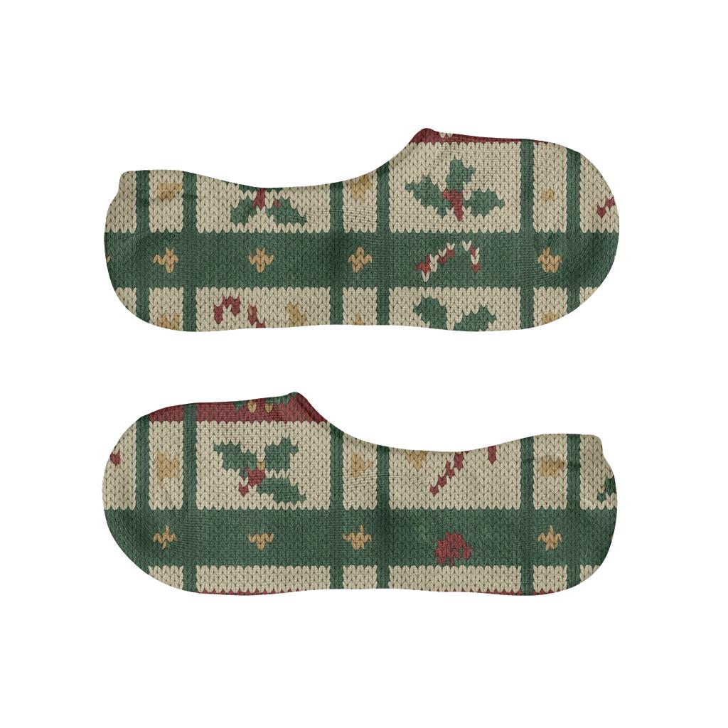 Festive Plaid Christmas Blend breathable no-show socks