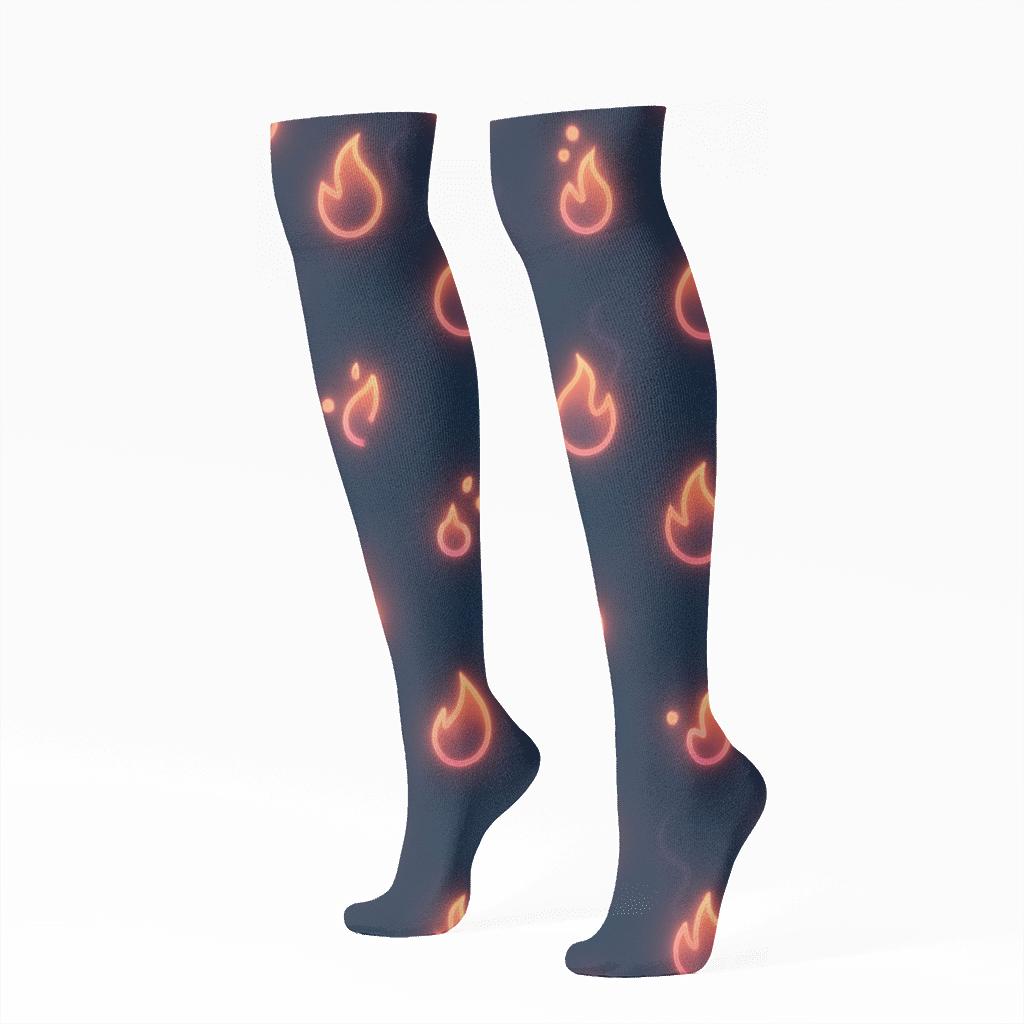 Neon Ember Scatter personalized knee-high socks