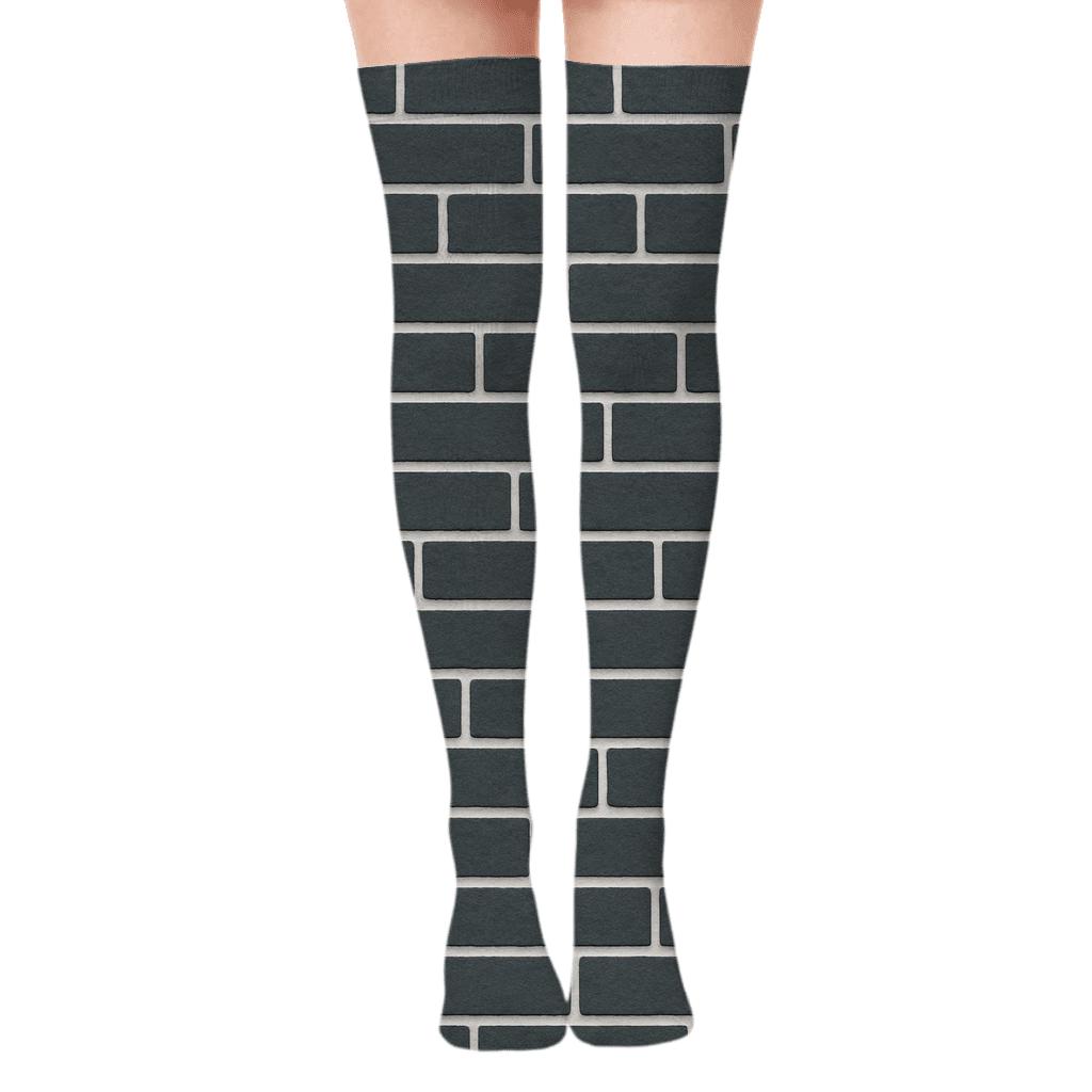Narrow Brick Offset stylish fashion over-the-knee socks