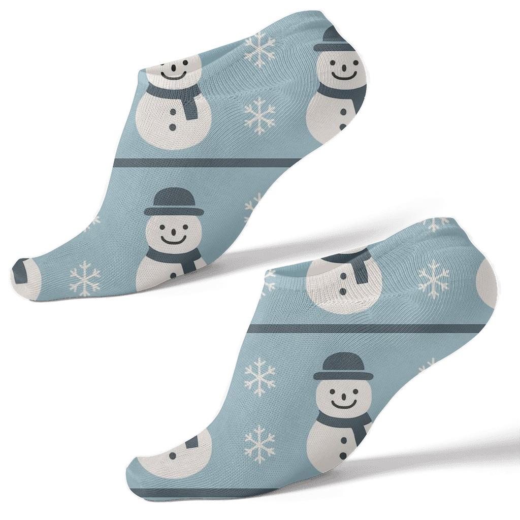 Snowman Stripe Holiday stylish athletic ankle socks