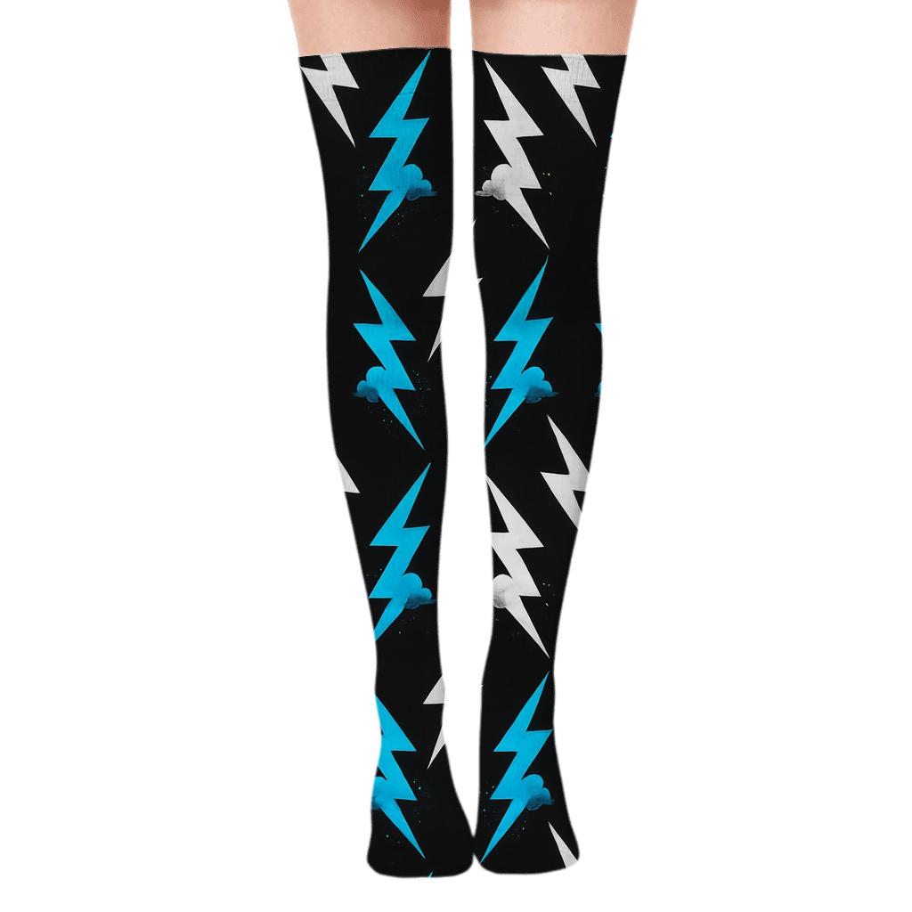 Mirrored Strike Pair Chevron premium cozy over-the-knee socks