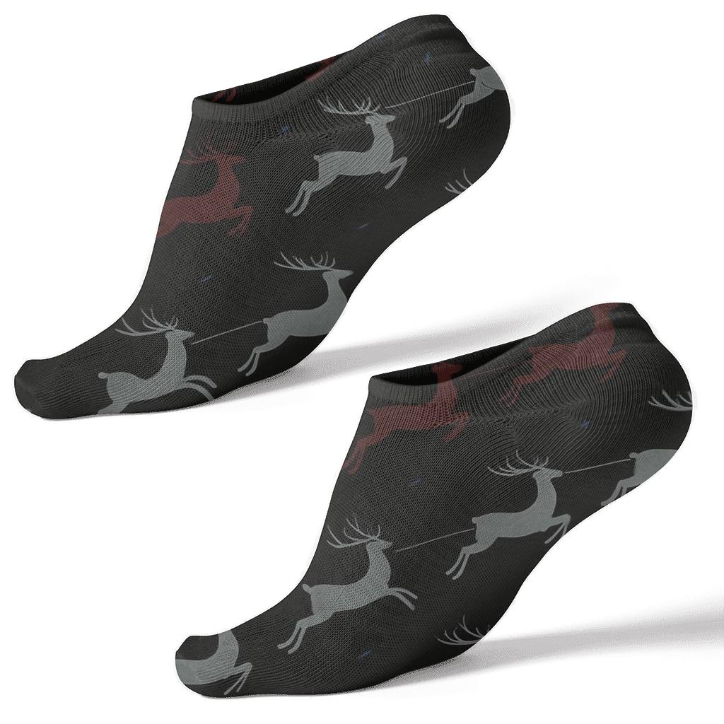 Midnight Sleigh Ride Holiday unique graphic ankle socks