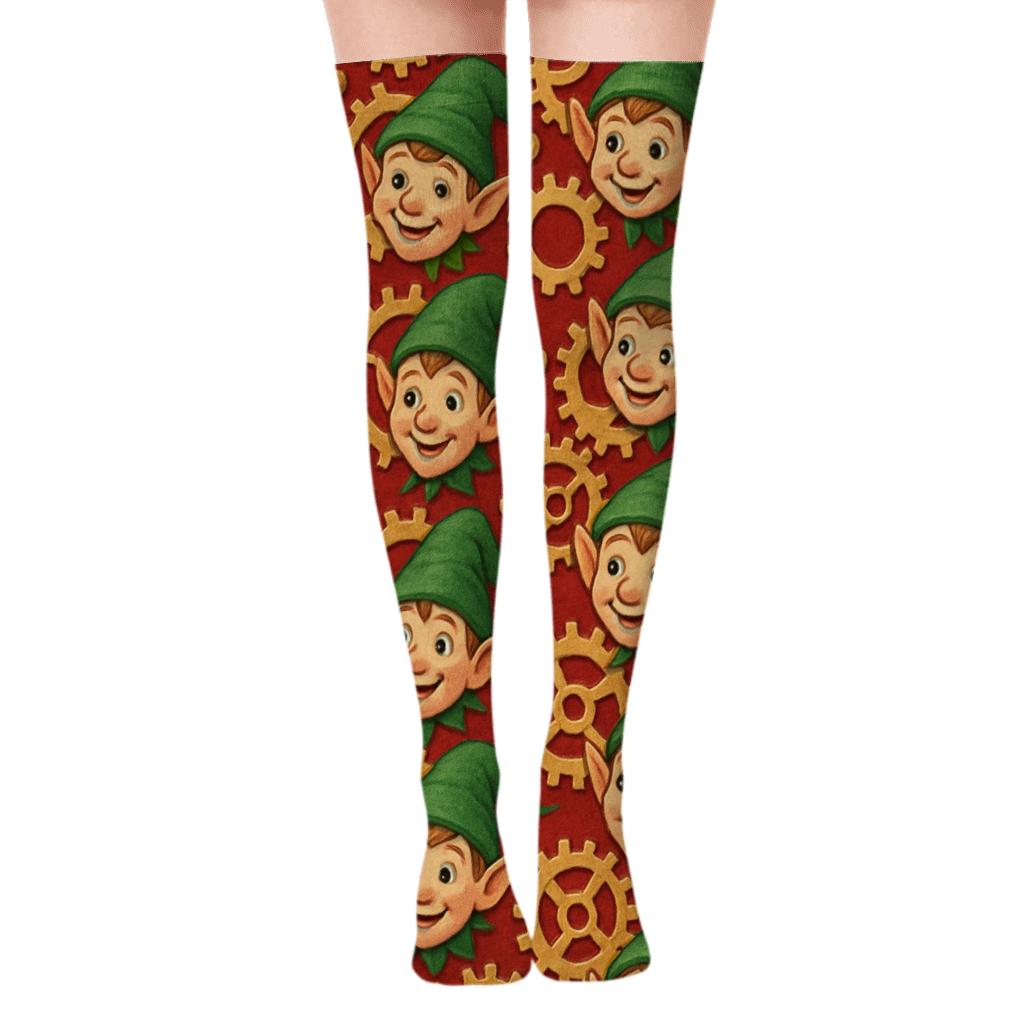 Elves Gearwork Holiday stylish fashion over-the-knee socks
