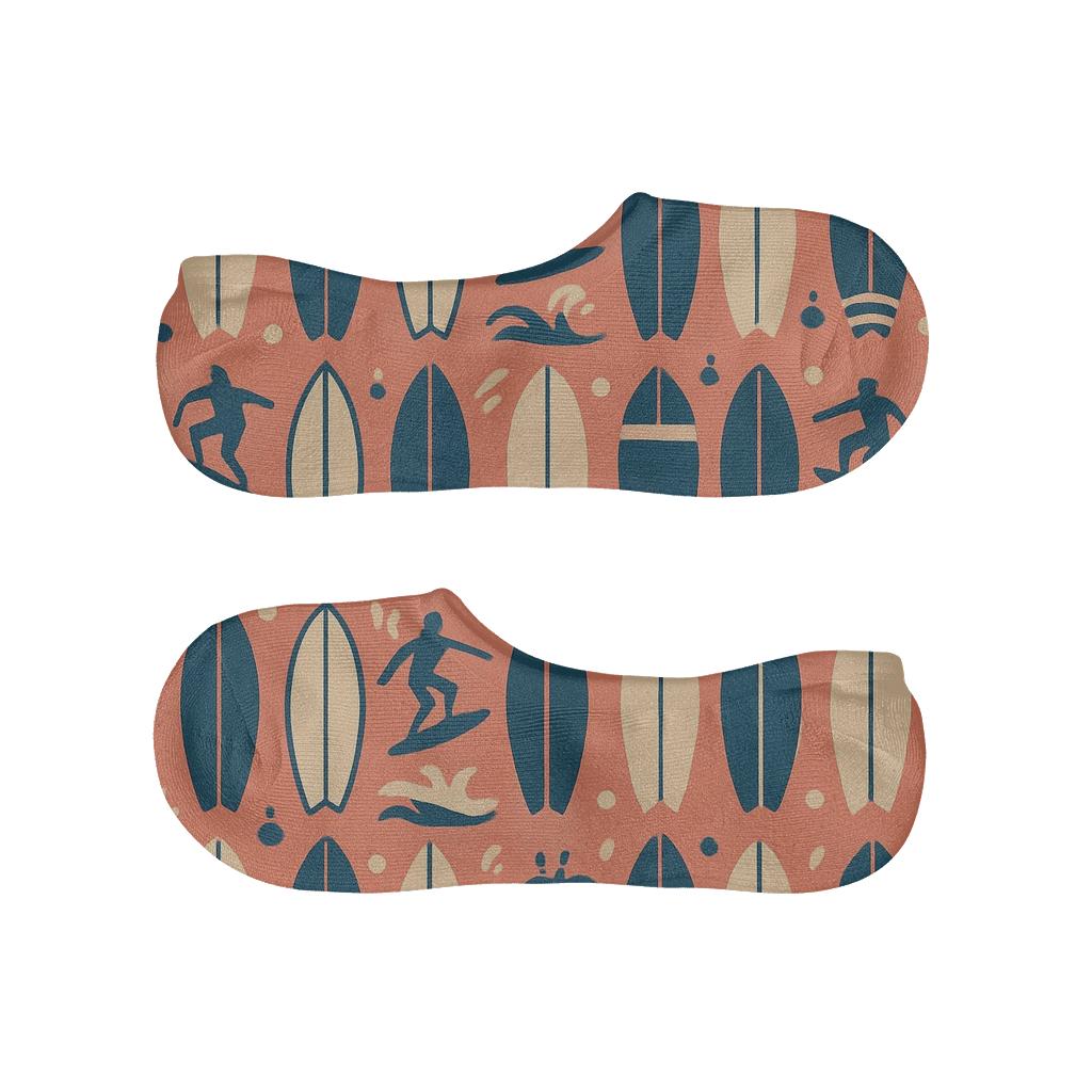 Surfboard Mosaic On Sunset personalized invisible socks