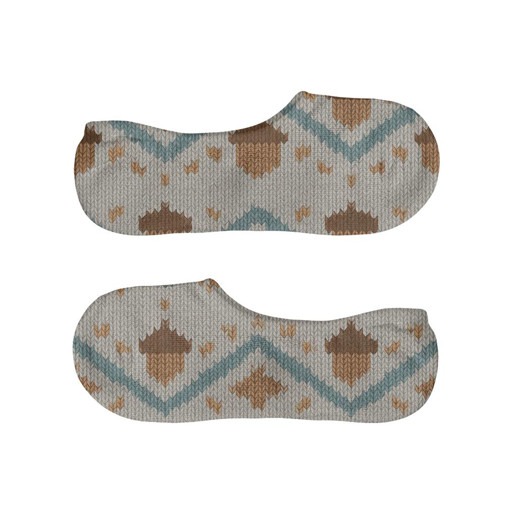 Knitted Acorn Chevron comfortable low-cut socks