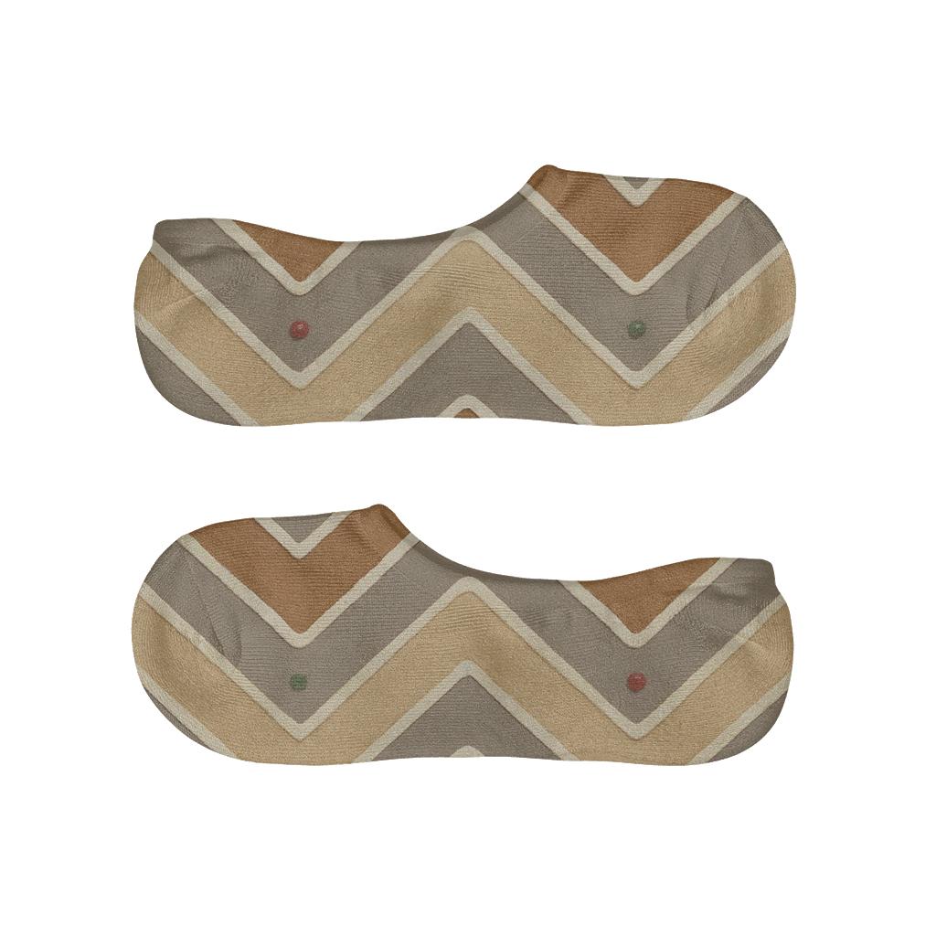 Holiday Gingerbread Chevron Pattern breathable seamless no-show sockscustom no-show socks