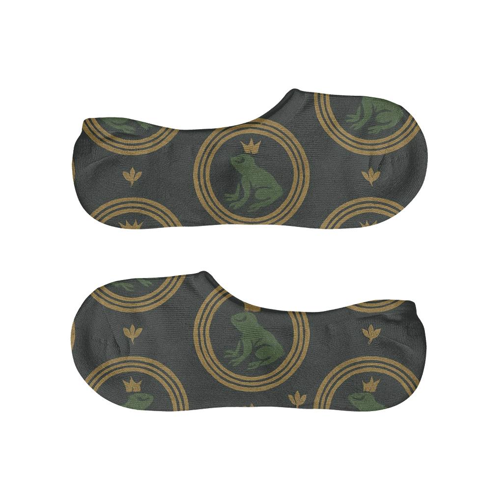 Frog Crown Medallions trendy no-show sock styles