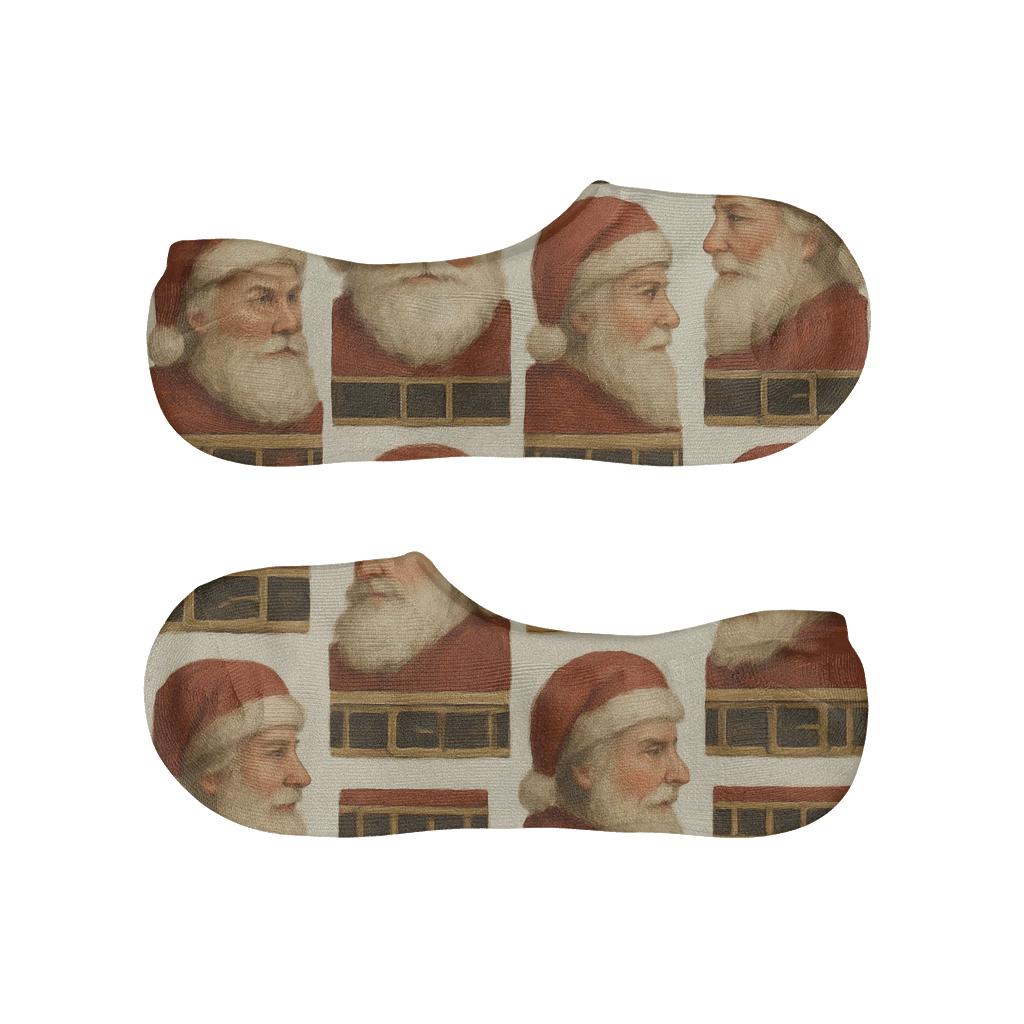 Cozy Painted Santa Face Placement comfortable invisible socks