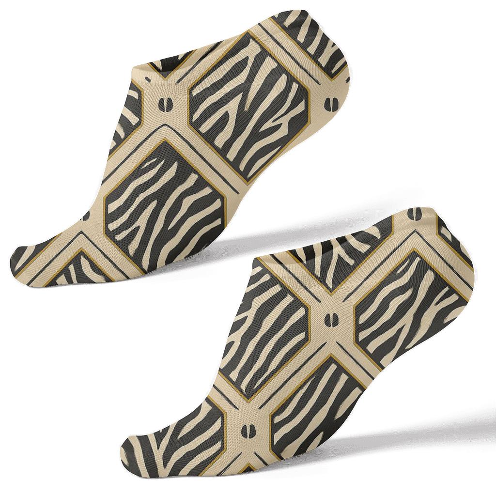 Zebra Chevron Mosaic unique graphic ankle socks