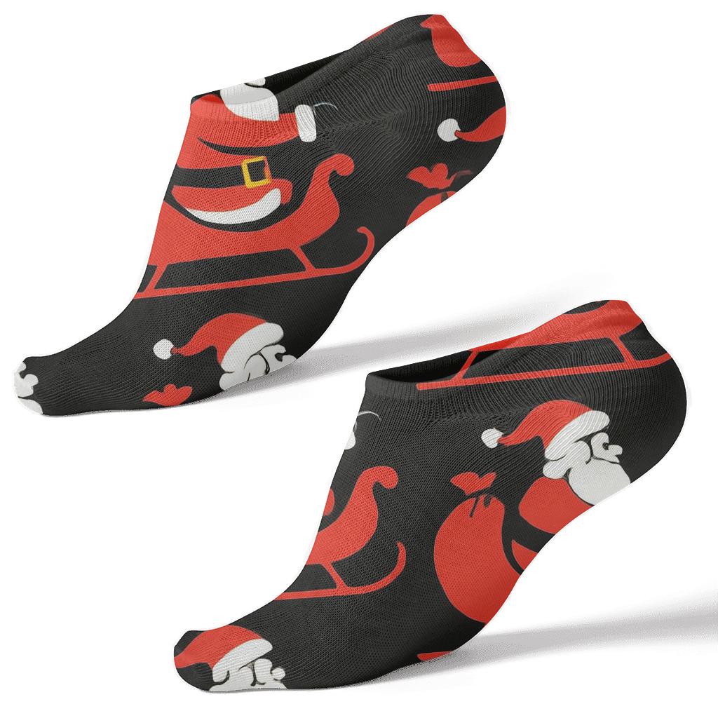 Holiday Santa Sleigh Array soft everyday ankle socks