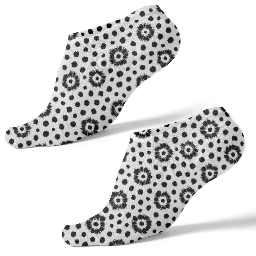Monochrome Micro Spot Fur Lattice unique graphic ankle socks