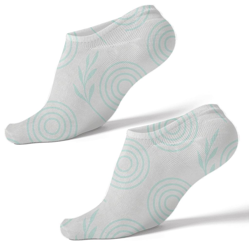 Seafoam Ripple Lattice trendy patterned ankle socks
