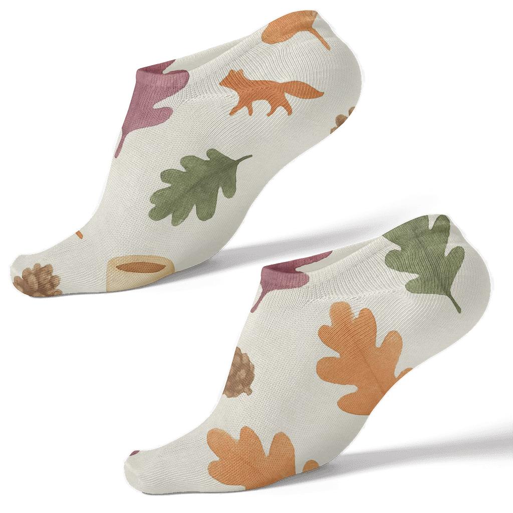 Watercolor Woodland Scattered premium sports ankle socks