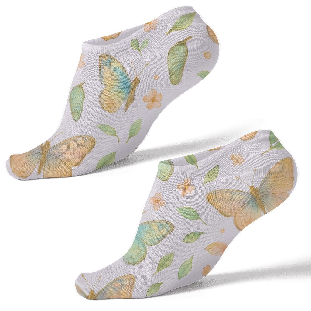 Pastel Painted Ladies Meadow Scatter personalized ankle socks