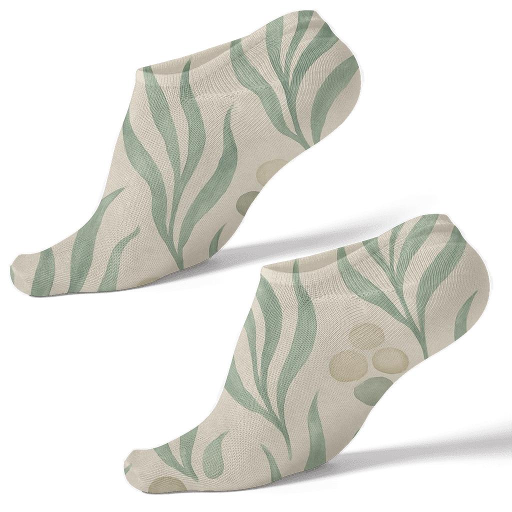 Kelp And Pebble Scatter personalized ankle socks