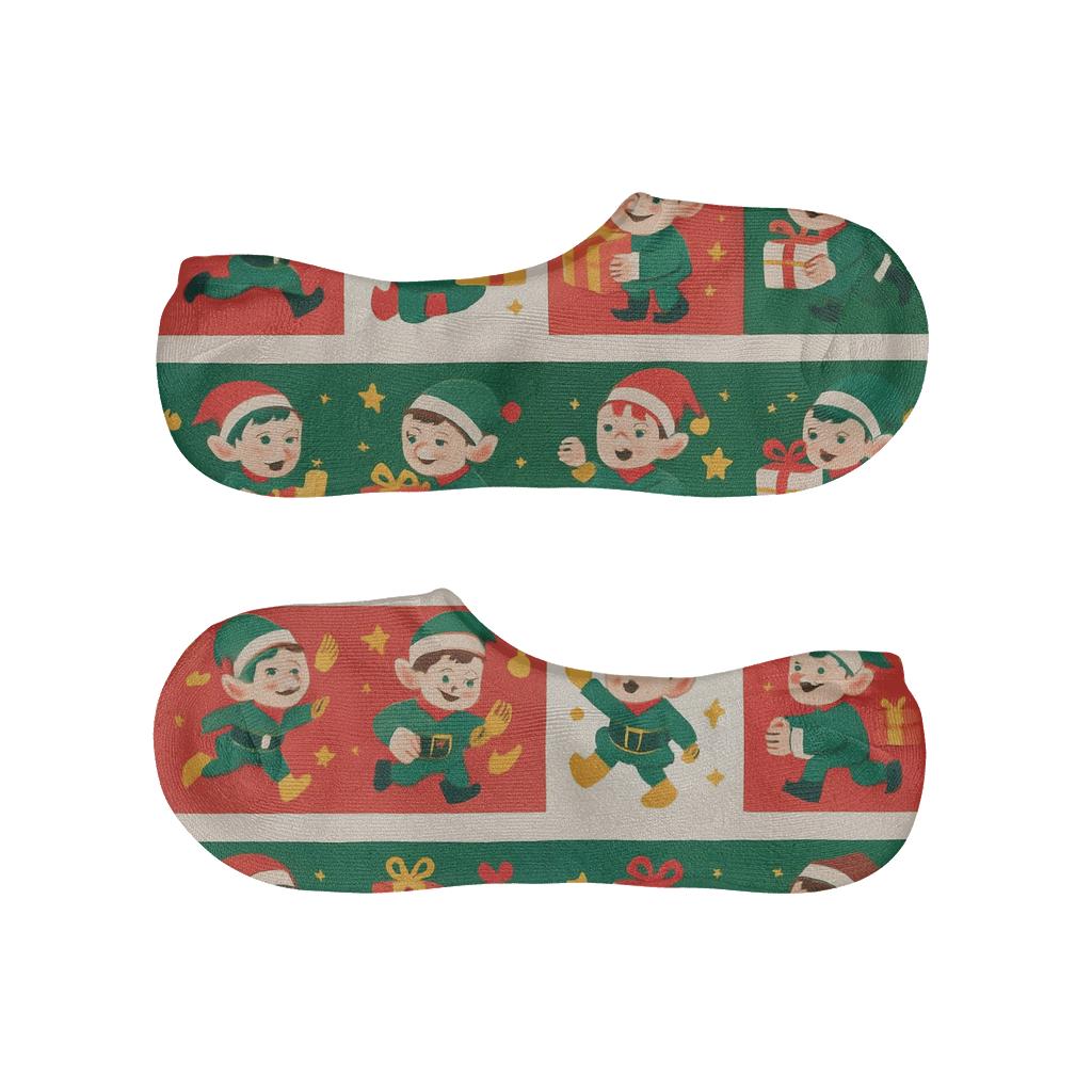 Holiday Elf Band On White breathable no-show socks