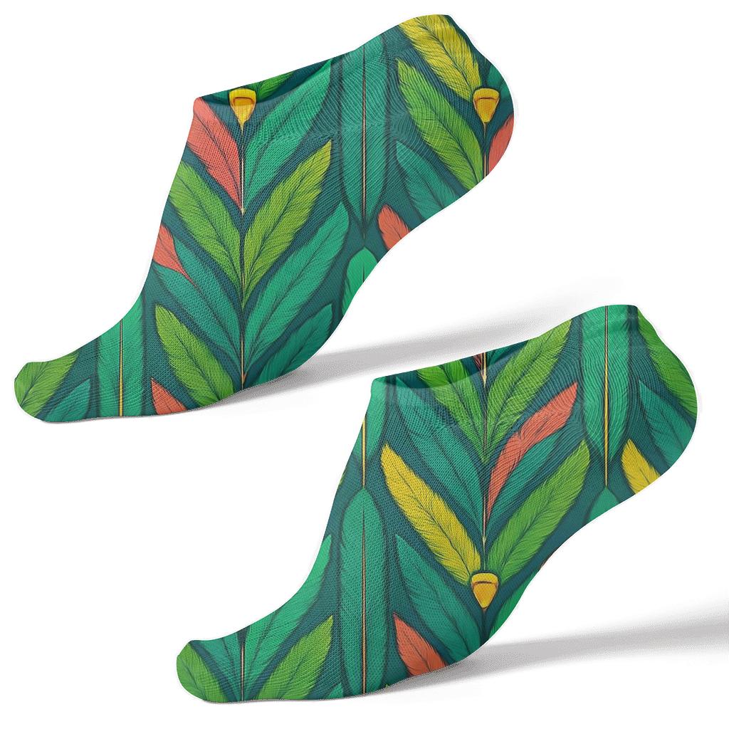 Parrot Plume Chevron designer print ankle socks