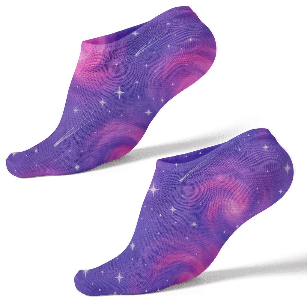 Nebula Watercolor Swirls designer print ankle socks
