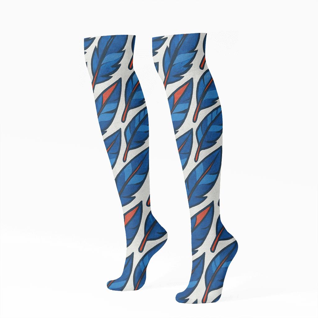Blue Jays Feather Grid soft everyday knee-high socks