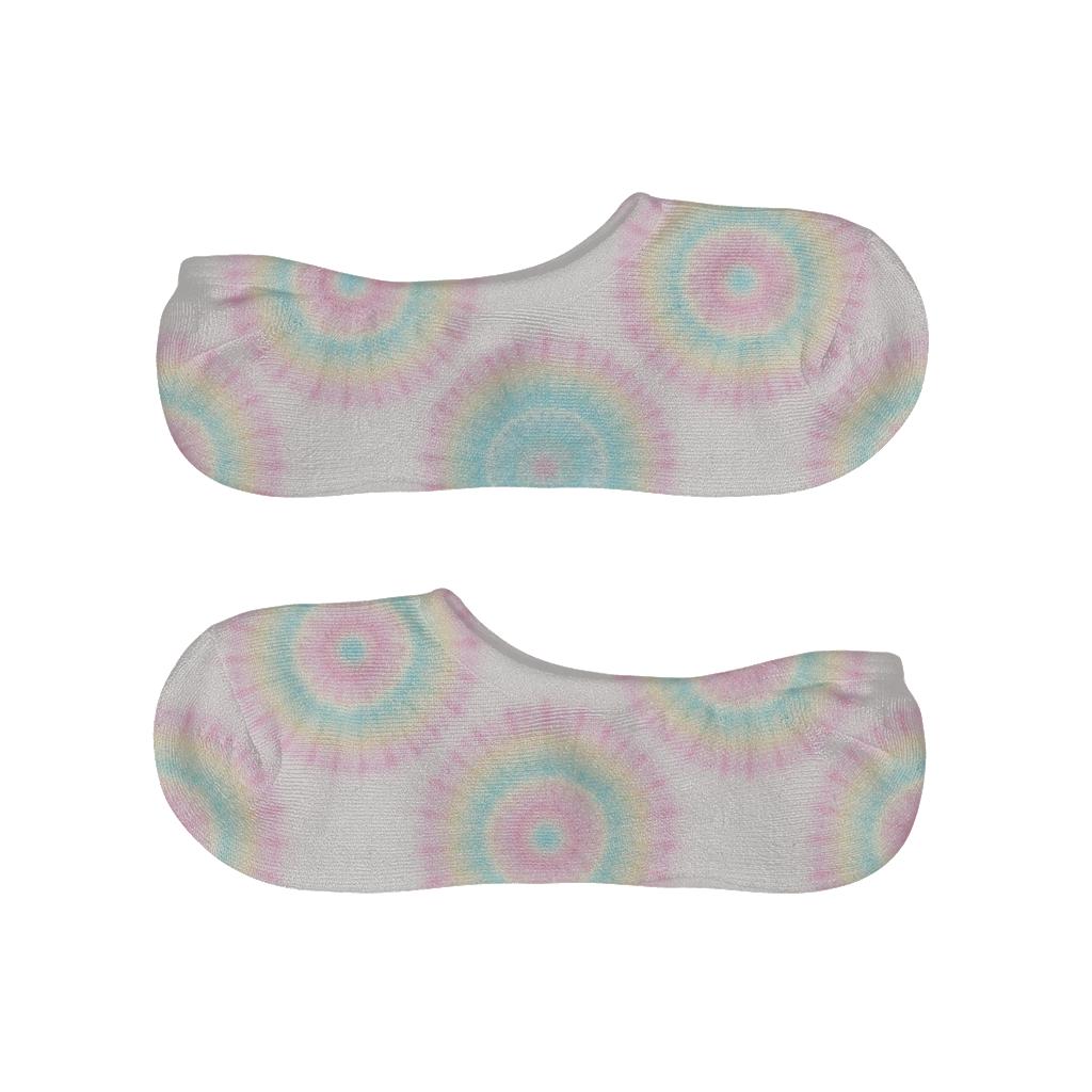 Pastel Mandala Radiates On White Background trendy no-show sock styles