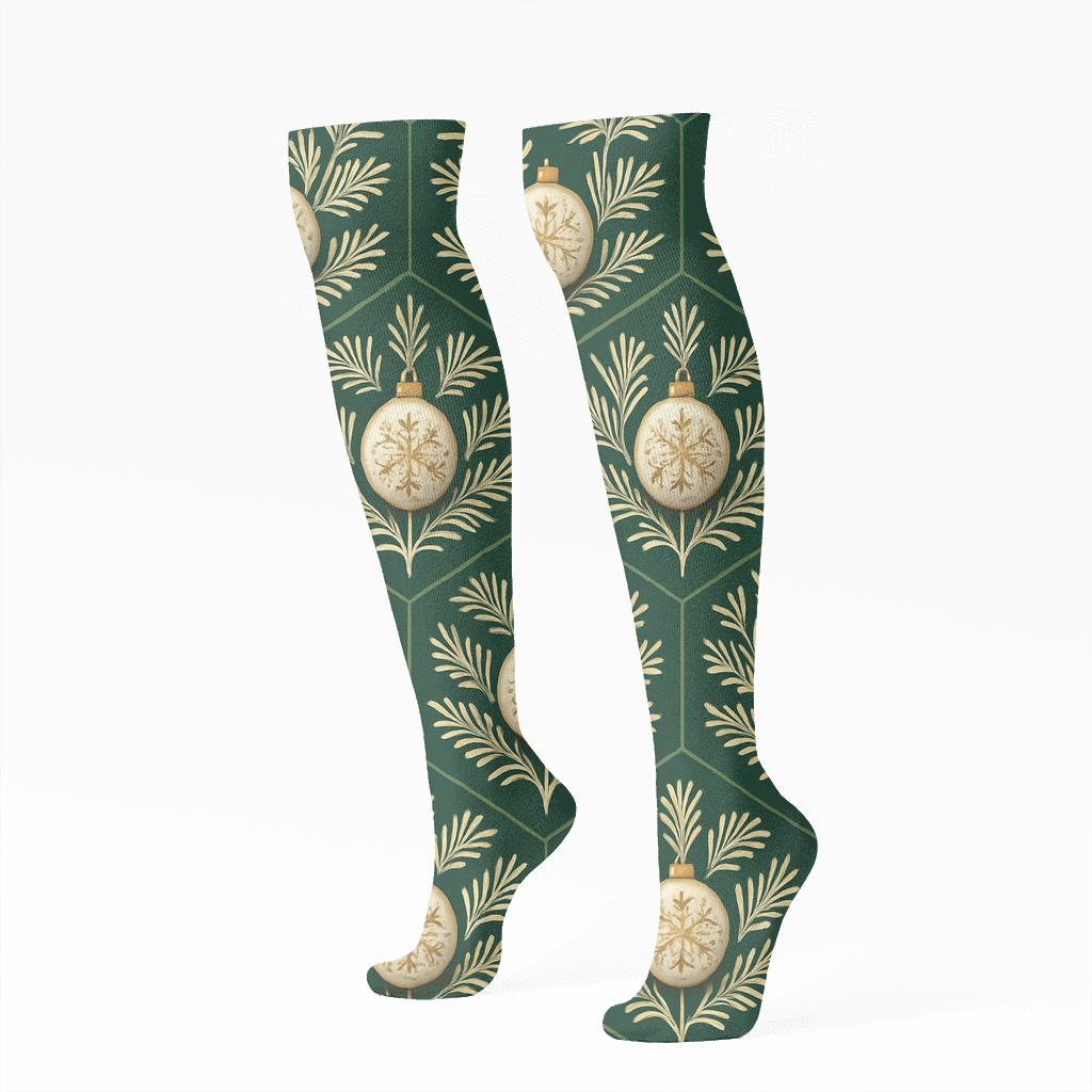 Emerald Ornament Tessellation custom knee-high socks