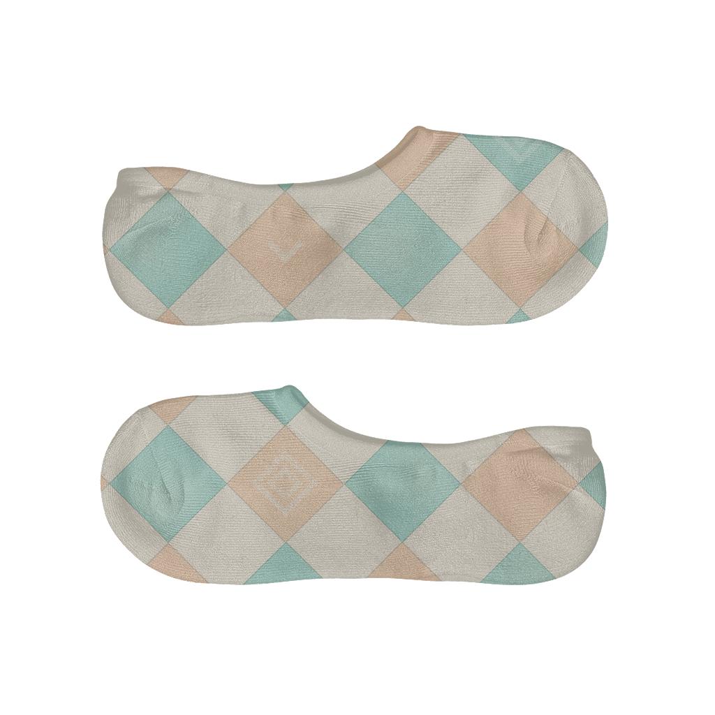 Pastel Diagonal Diamond Check comfortable invisible socks