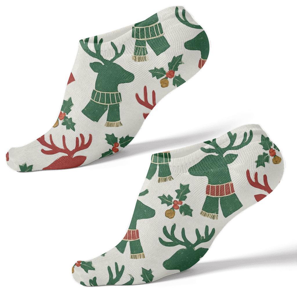 Festive Reindeer Tessellation soft everyday ankle socks
