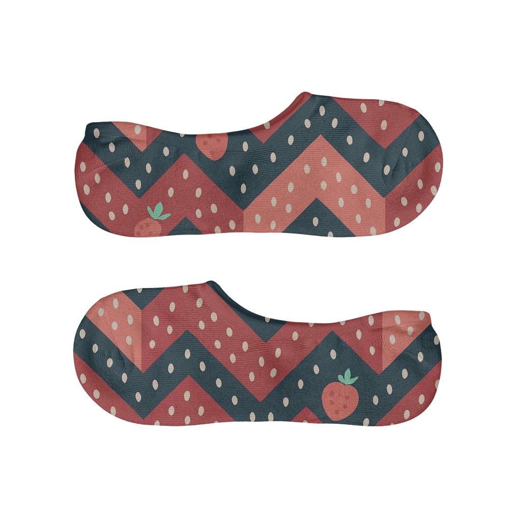 Seed Scatter Chevron On Navy Blue designer print no-show socks