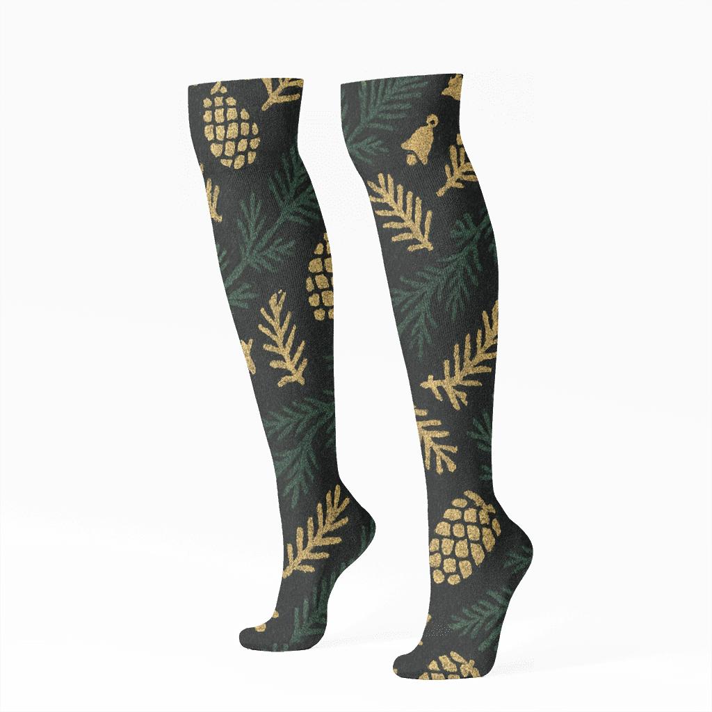 Gilded Pine Chevron soft everyday knee-high socks