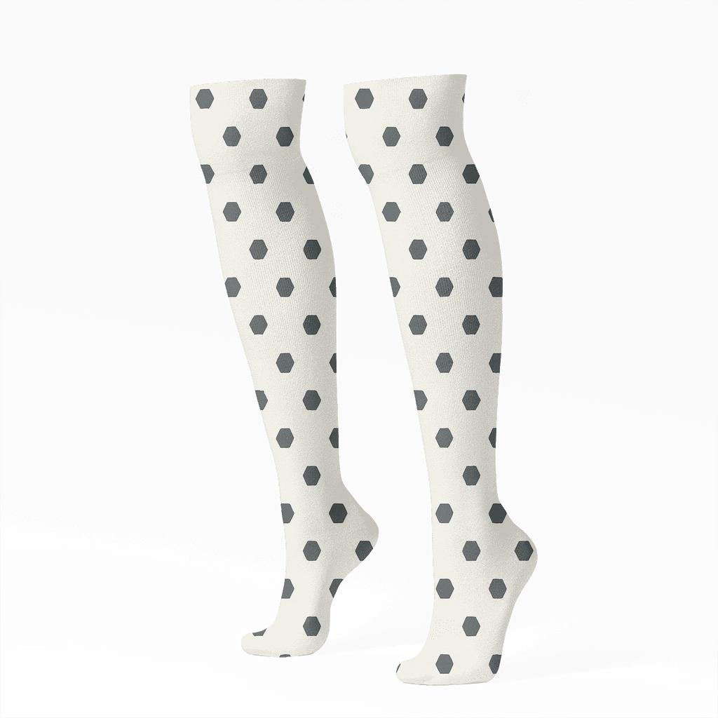 Micro Hex Scatter unique graphic knee-high socks