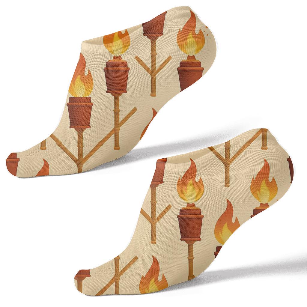Tiki Torch Chevron stylish athletic ankle socks