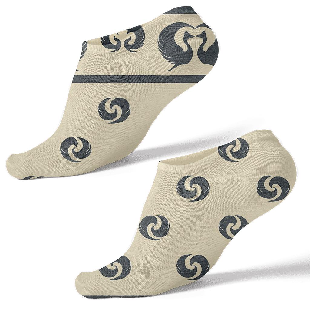 Mirror Crane Border Array custom ankle socks