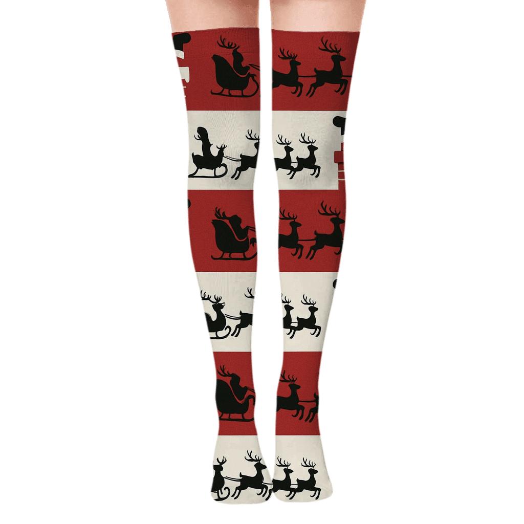 Chimney Strip Pattern (Santa Edition) premium cozy over-the-knee socks
