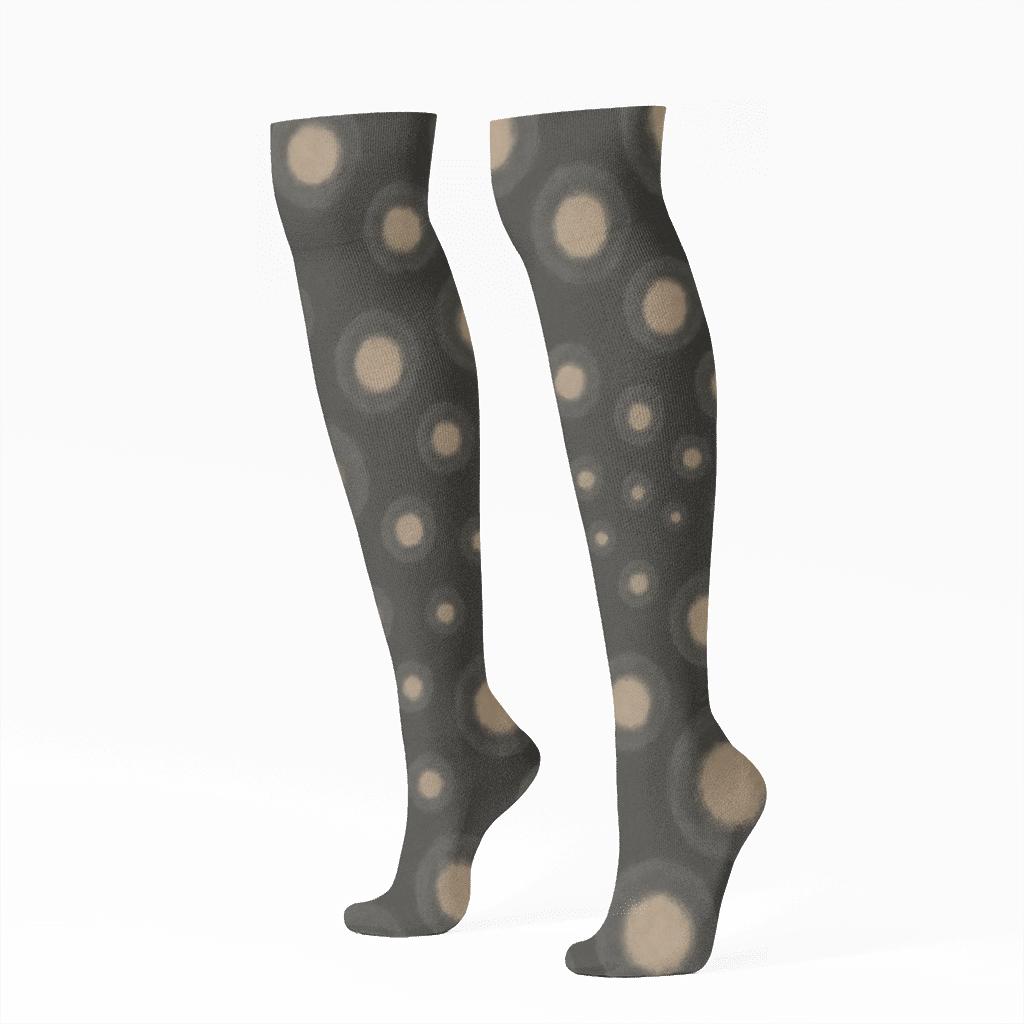 Charcoal Minimal Medallion Wave personalized knee-high socks