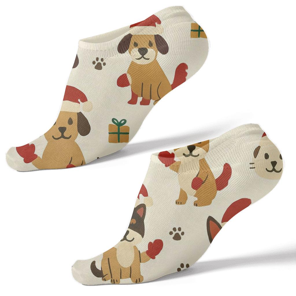 Santa Pup Scatter soft everyday ankle socks