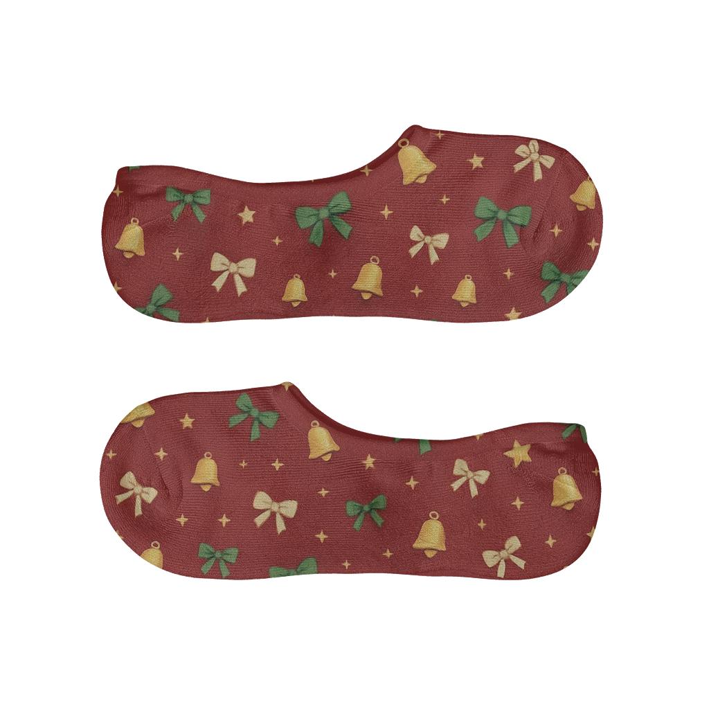 Xmas Little Bells Scatter trendy no-show sock styles