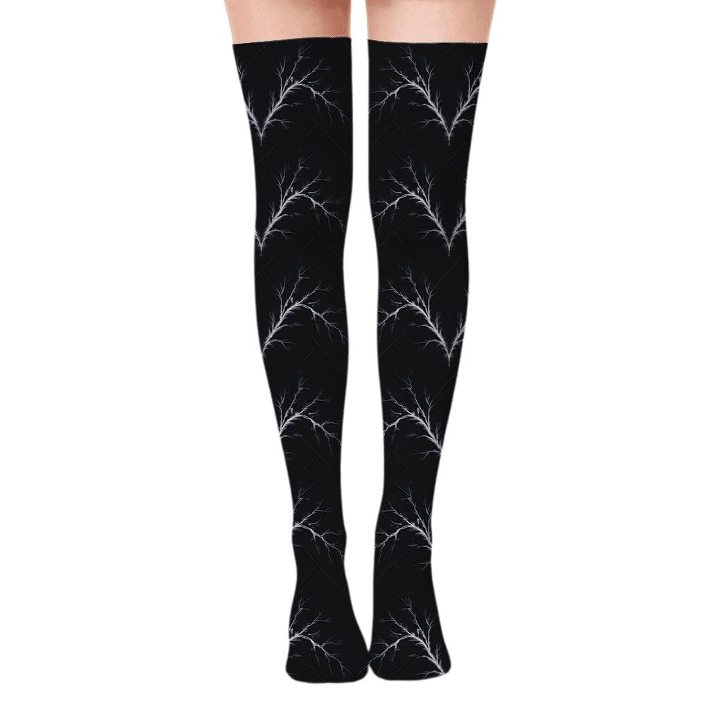 Fractal Chevron Strike personalized over-the-knee socks