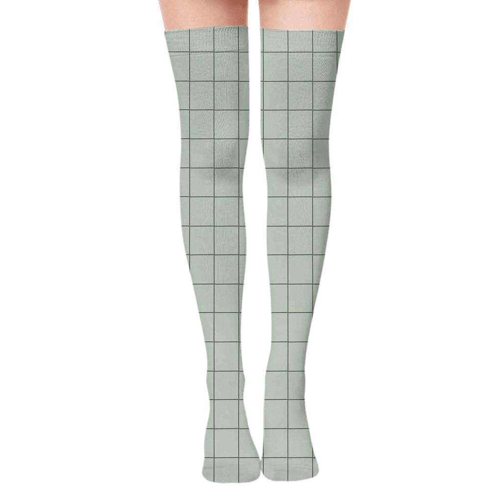 Mini Grid Drift personalized over-the-knee socks