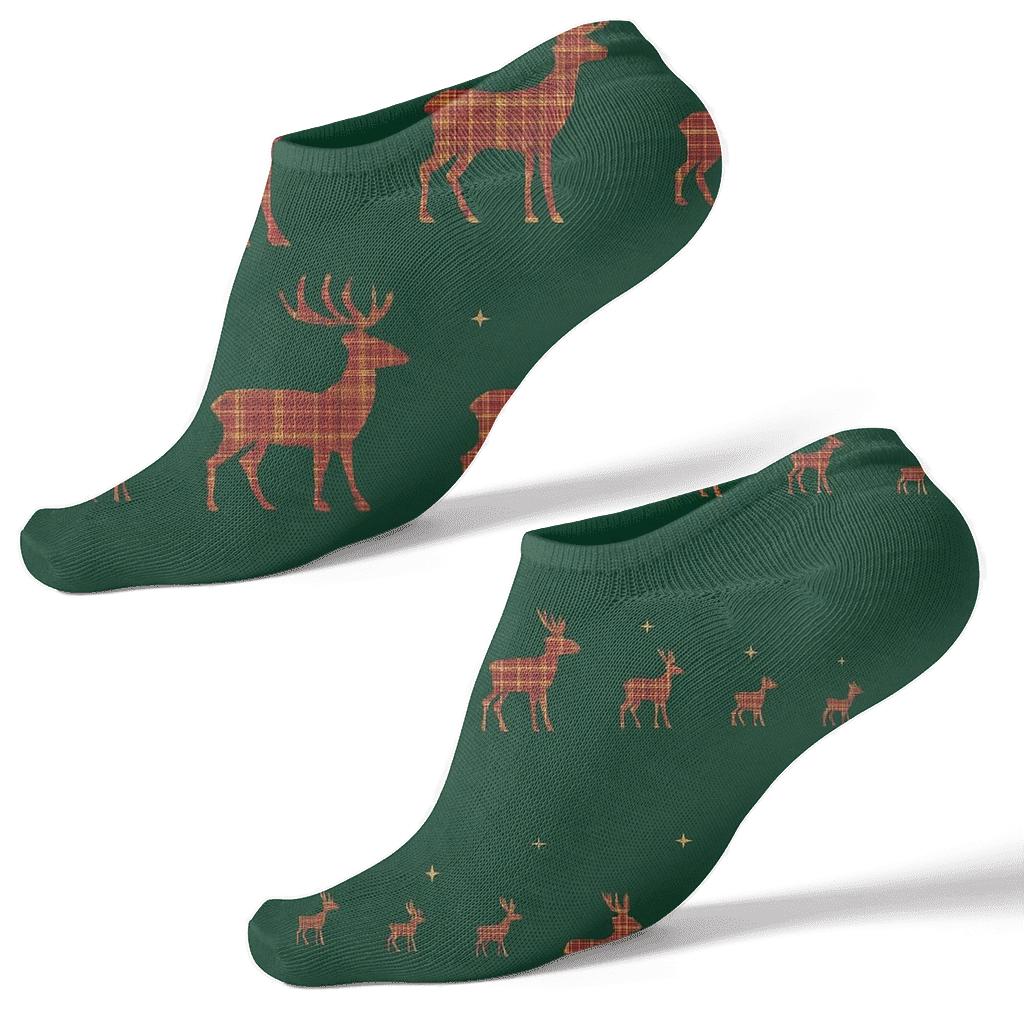 Reindeer Silhouette Progression Christmas soft everyday ankle socks